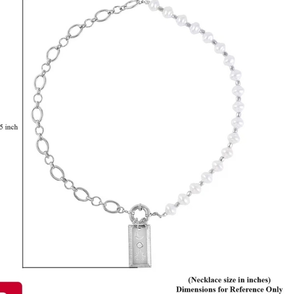 Simulated Pearl, Austrian Crystal Moon Star Pendant Necklace Silvertone - Picture 4 of 4